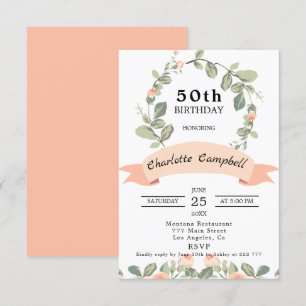 Invitation La couronne des Roses de Blush Anniversaire