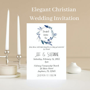 Invitation La couronne florale deux devient un Mariage chréti