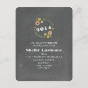 Invitation La craie a inspiré l'obtention du diplôme florale