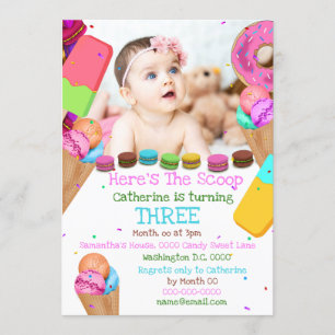 Invitation La crème glacée en sucrerie photo N'IMPORTE QUELLE