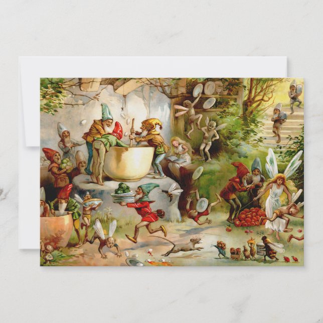 Invitation La cuisine des Gnomes - 1895 (Devant)