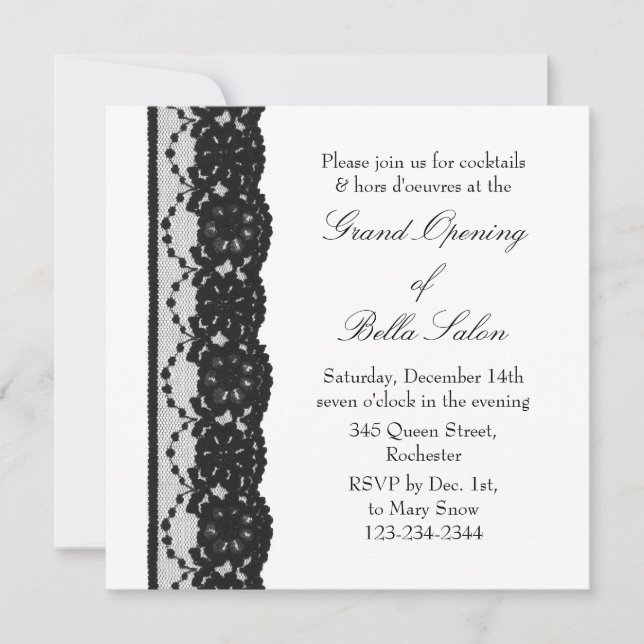 Invitation La dentelle française d'ouverture du Grand Blanc (Devant)