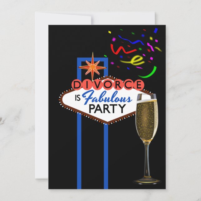 Invitation La Divorce Party à thème Las Vegas (Devant)