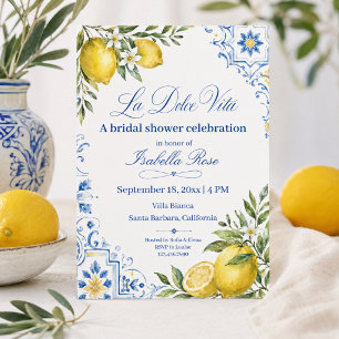 Invitation La Dolce Vita Aquarelle Fête de Fiançailles au Cit