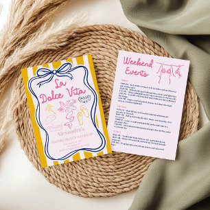 Invitation La Dolce Vita Beach Party Bachelorette Week-end