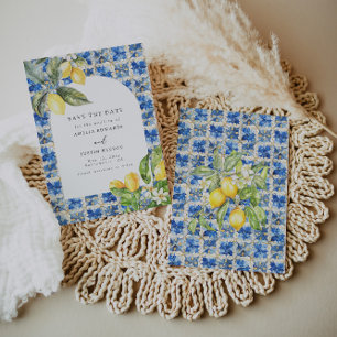 Invitation La Dolce Vita Citron Citrus Enregistrer La Date