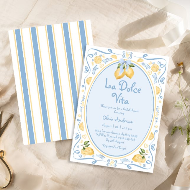 Invitation La Dolce Vita Citron Italien Fête des mariées Flor (Créateur téléchargé)