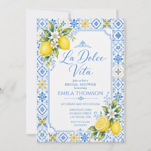Invitation La Dolce Vita Fête de Fiançailles Citron et Carrea