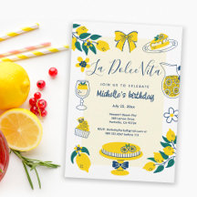 La Dolce Vita Jaune Doodles de Citron Fête d'anniv