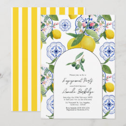 Invitation "La Dolce Vita" Parti d'engagement méditerranéen