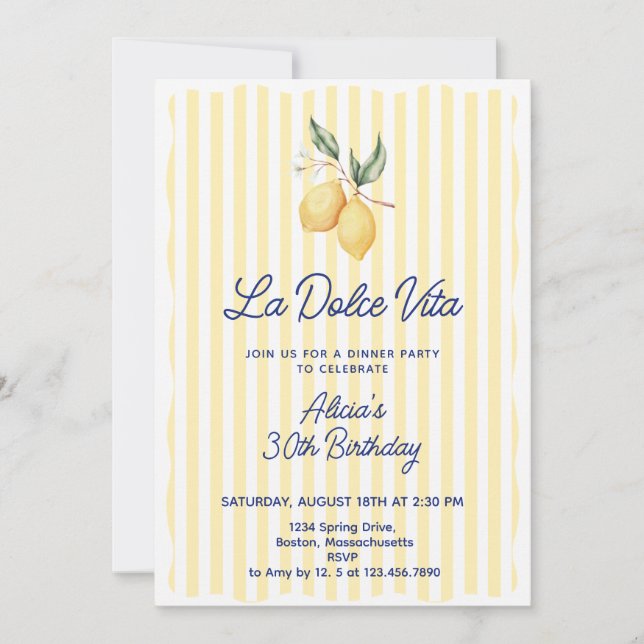 Invitation La Dolce Vita (tout âge) Fête d'anniversaire (Devant)
