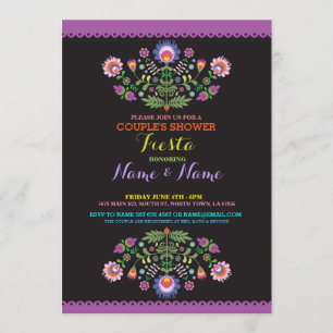 Invitation La douche de couples de fiesta engagent