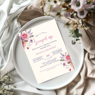 Invitation La douche nuptiale à la crème glacée, elle a été s
