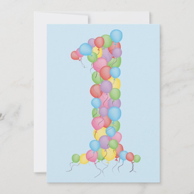 Invitation La ?ère fête d'anniversaire du bébé monte en (Devant)