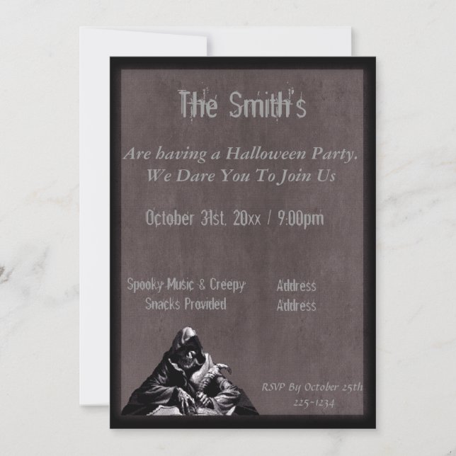 Invitation La faucheuse Halloween (Devant)