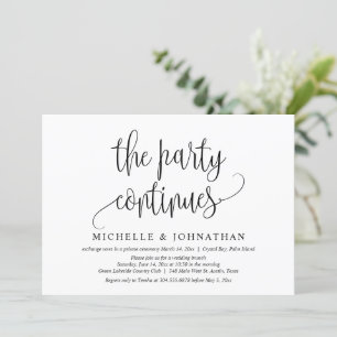 Invitation La fête continue, célébration de mariage en fuite