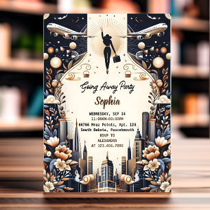 Invitation La fête d'adieu pour le voyage départ
