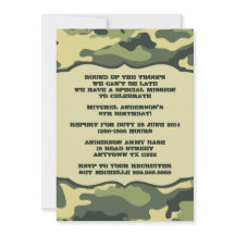 La fête d'anniversaire de Camo d'armée invite le
