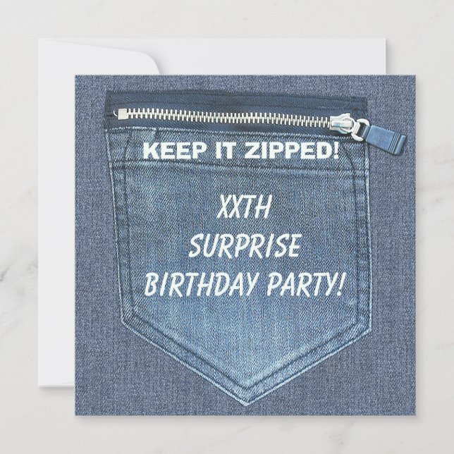 Invitation La fête d'anniversaire de SURPRISE de XXth le (Devant)