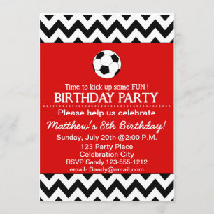 Invitation La fête d'anniversaire du football badine