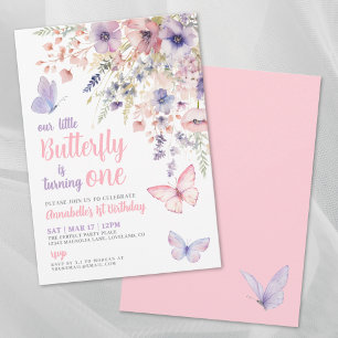 Invitation La fête d'anniversaire rose de notre petite fille 