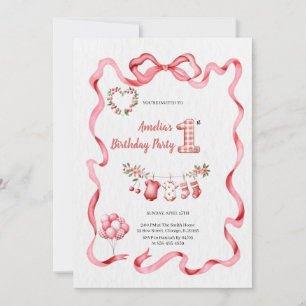 INVITATION LA FÊTE D'ANNIVERSAIRE ROSE LA PLUS MIGNONNE