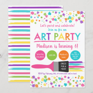 Invitation La Fête D'Art Arc En Ciel Pour L'Anniversaire Du M