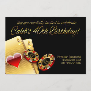 Invitation La fête de casino de Caleb DEMANDEZ-MOI DE METTRE 