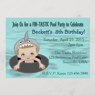 Invitation La fête de la piscine du garçon
