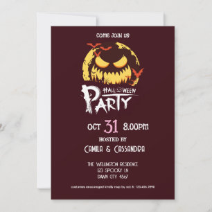 Invitation La fête de l'Halloween de la Sorcière
