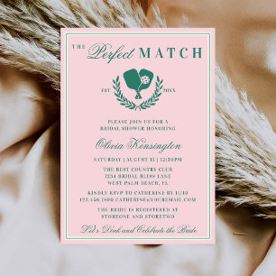 Invitation La Fête de Mariage du Club de Pickleball The Perfe