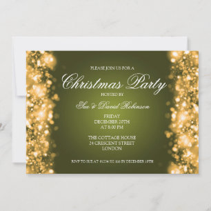 Invitation La fête de Noël éclaire l'or