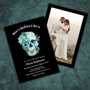 Invitation La Fête des mariées d'Halloween de Skull Boo avant