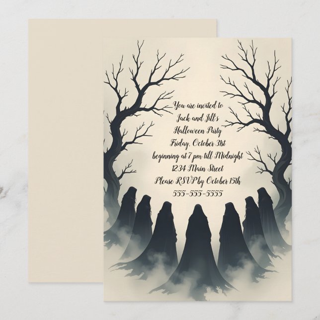 Invitation La fête d'Halloween du Coven (Devant / Derrière)