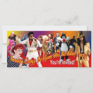 Invitation La fête du costume d'anniversaire de Benoit