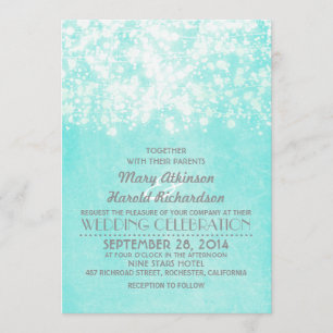 Invitation la ficelle allume le mariage bleu