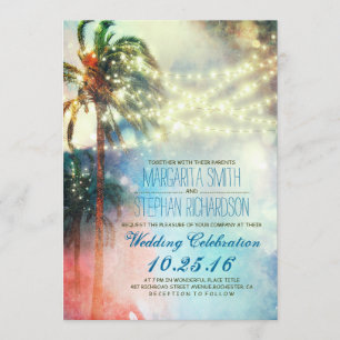 Invitation la ficelle allume l'invitation de mariage de plage