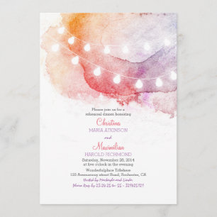 Invitation la ficelle d'aquarelle allume le dîner élégant de