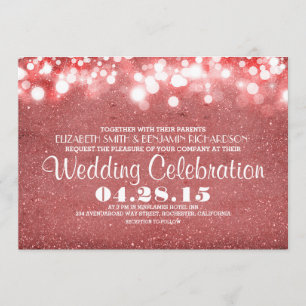 Invitation la ficelle de parties scintillantes de rose de