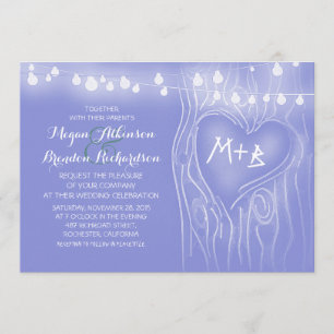 Invitation La ficelle élégante bleue allume le mariage