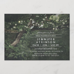 Invitation La ficelle rustique d'arbre allume la Fête de la