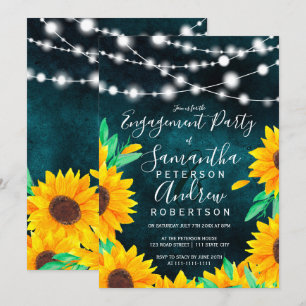 Invitation La ficelle turquoise rustique allume le