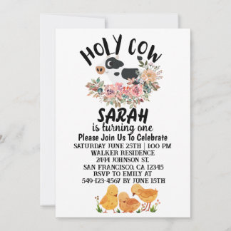 Invitation La Fille Du Garçon De La Vache Sainte Tourne Une C