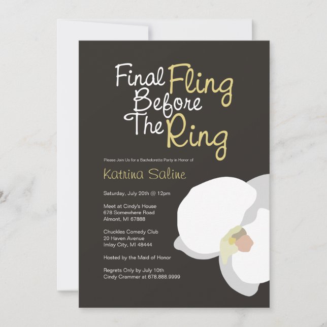 Invitation La finale de l'orchidée blanche avant l'invitation (Devant)