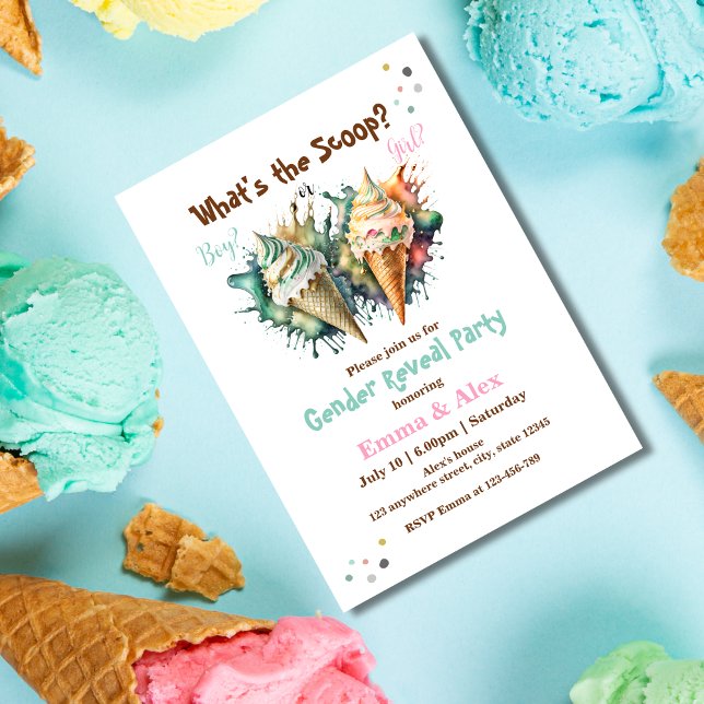 Invitation La gaufre de crème glacée Qu'est-ce que la Scoop? (Créateur téléchargé)