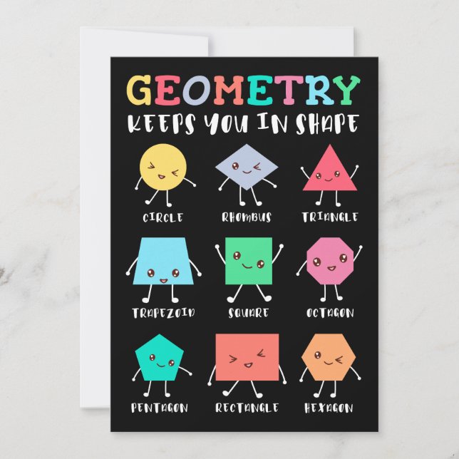 Invitation La géométrie vous maintient en forme - Humour math (Devant)