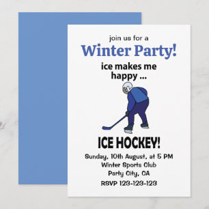 Invitation La Glace De Hockey Sur Glace Me Rend Joyeux Hockey