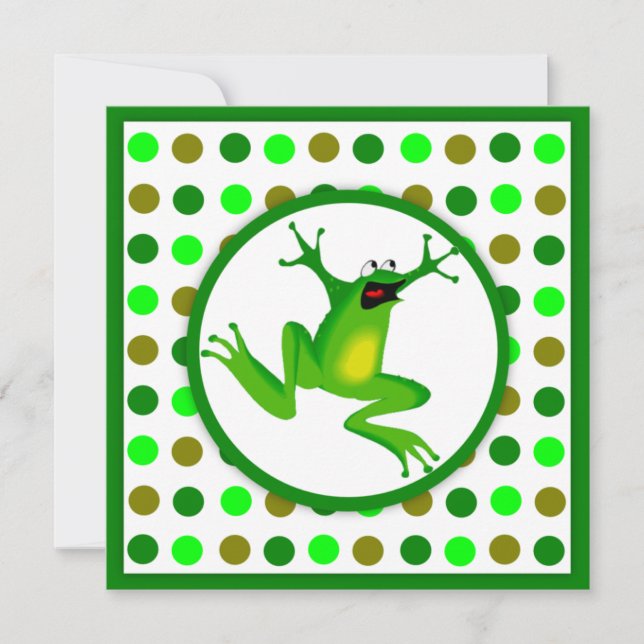 Invitation La grenouille des enfants et l'anniversaire vert (Devant)
