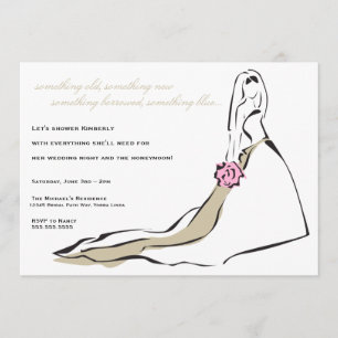 Invitation La jeune mariée classique avec l'invitation rose