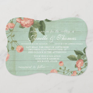 Invitation La jolie pêche en bois élégante rustique en bon
